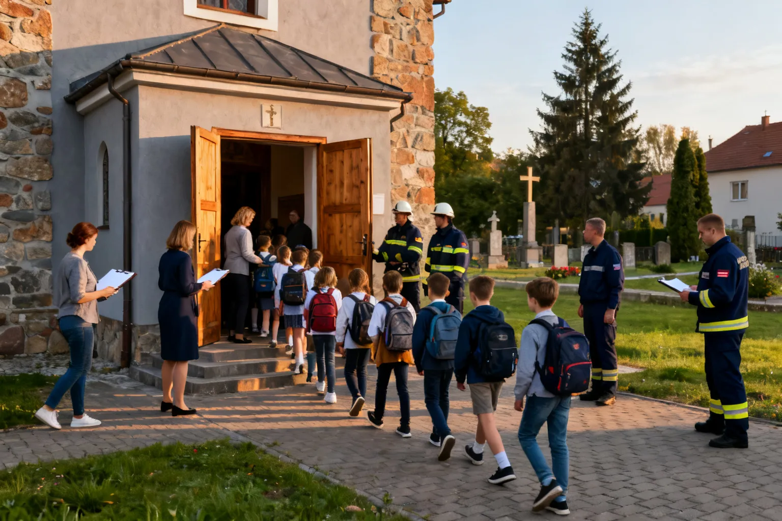 Ewakuacja szkoły Strumykowa Warszawa — uczniów ewakuowano do kościoła