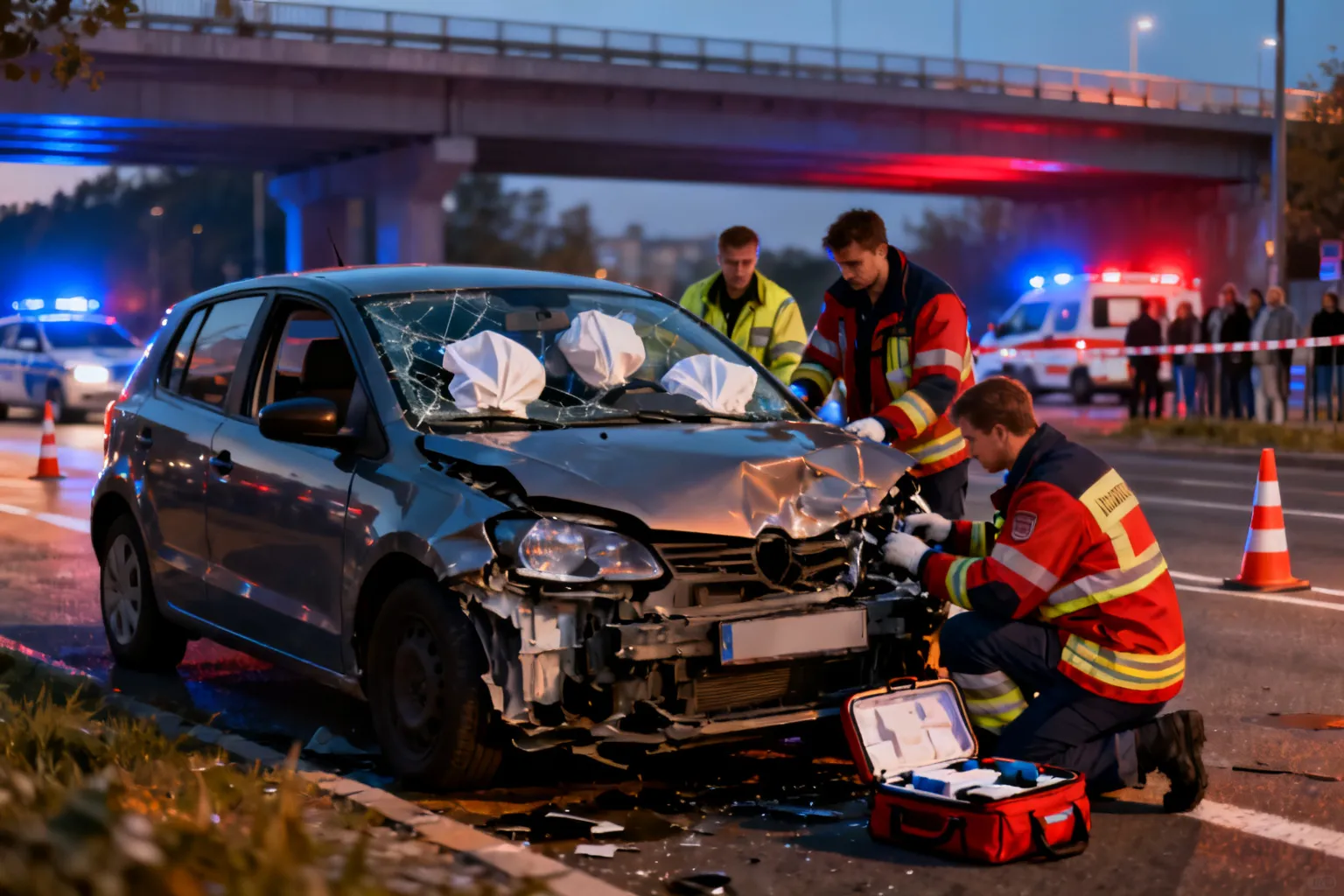 Wypadek Trasa Łazienkowska Dacia — kierowca zmarł po reanimacji