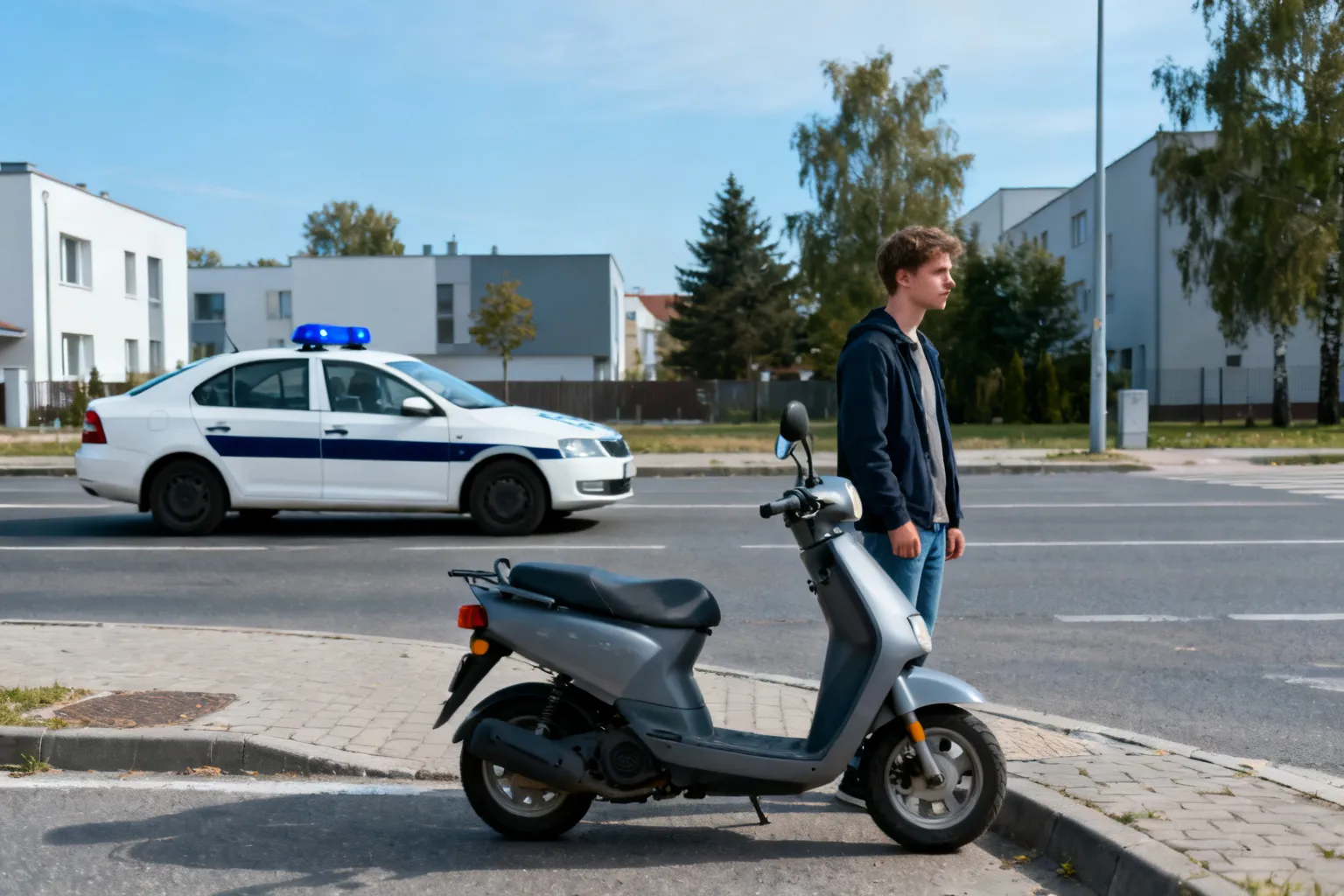 Motorower bez homologacji zatrzymany na Białołęce. 23-latek odpowie przed sądem