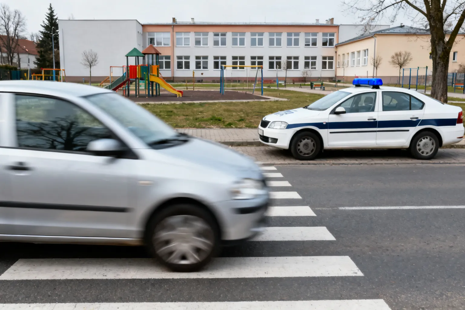 75-latek stracił prawo jazdy po jeździe 108 km/h obok szkoły w Ostrowie