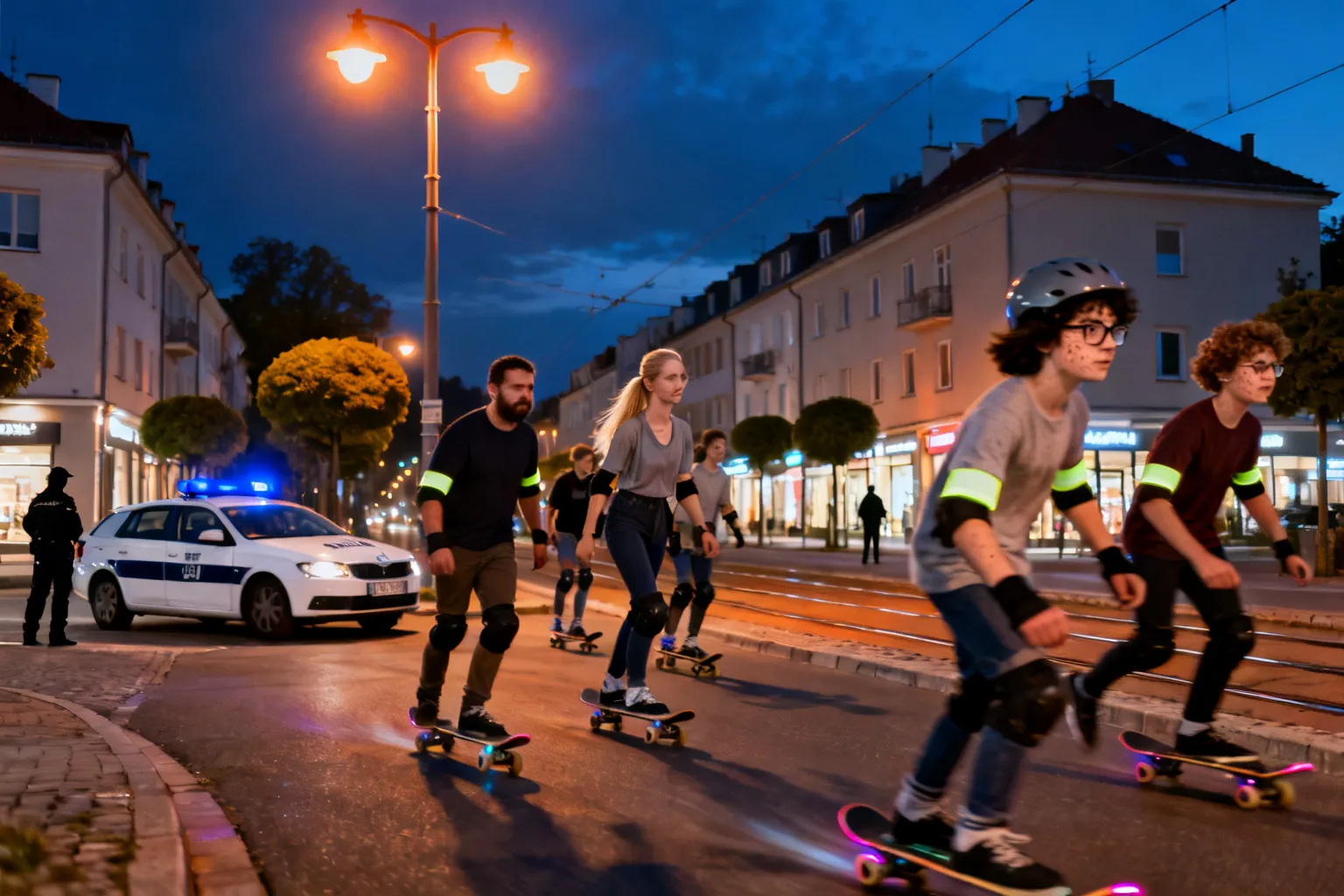 Nocny przejazd Nightskating przez Śródmieście, Wolę i Ochotę