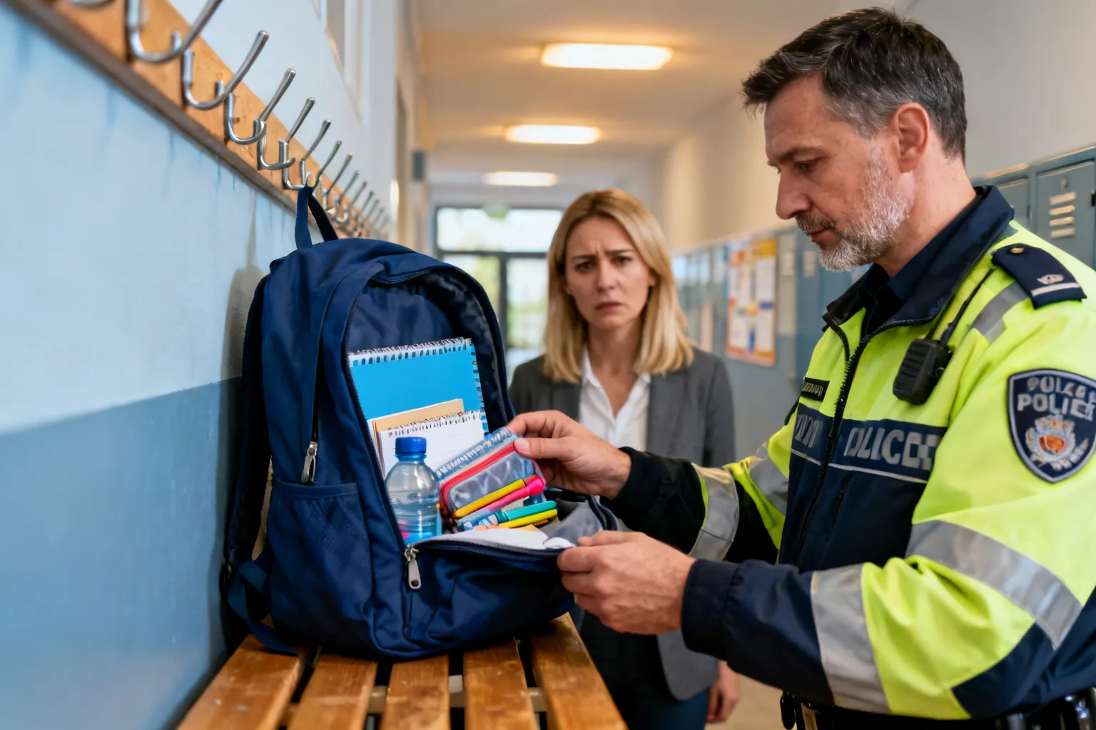 Mazowiecka policja apeluje o sprawdzanie plecaków po fali gróźb