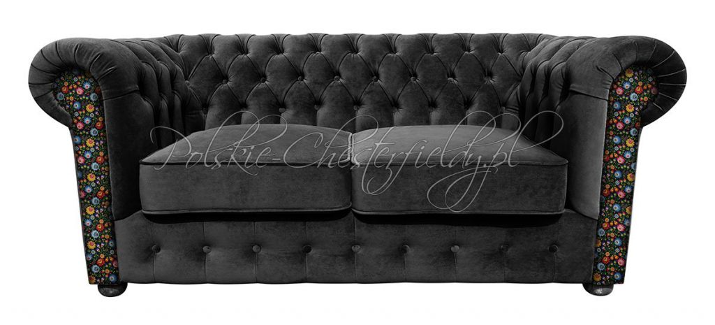 Sofa chesterfield march z biglem wzór folk